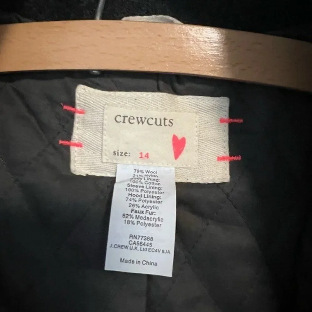 J.Crew Cuts Grey Wool Coat‎ Size 14